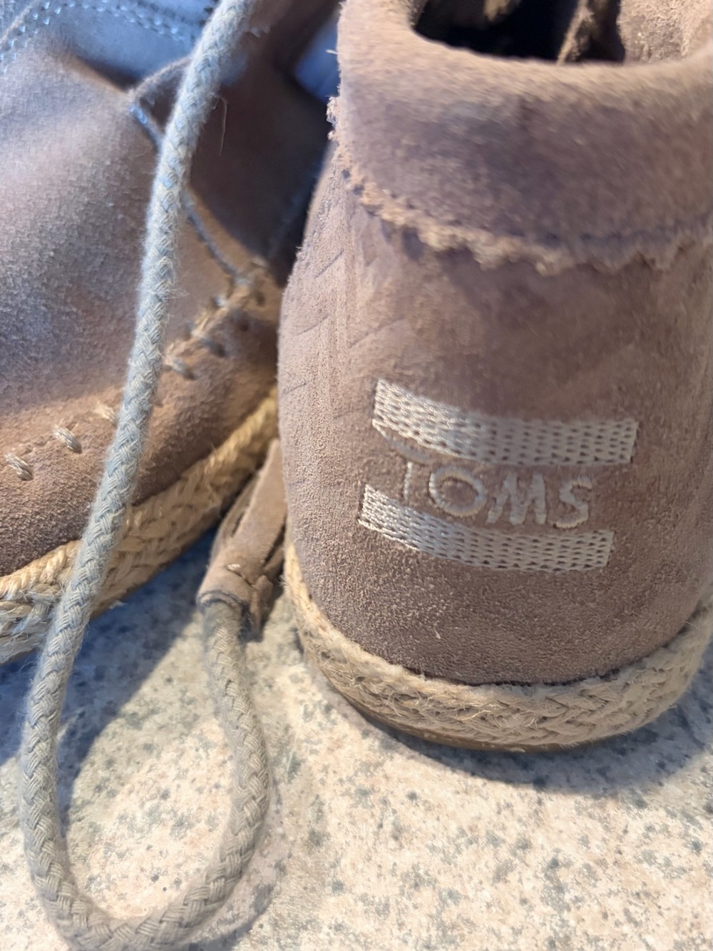 TOMS women’s Suede Moccasin Booties in Taupe